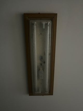 Lámpara de techo madera y cristal