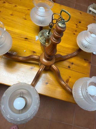 Lámpara de techo madera y metal