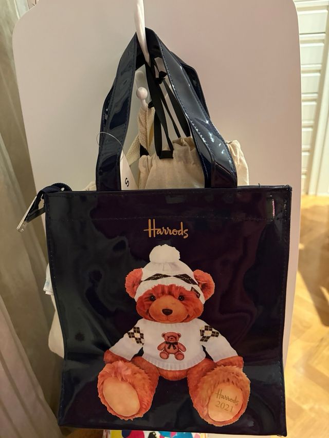 Borsa Harrods Bear Taglia S Blu Navy