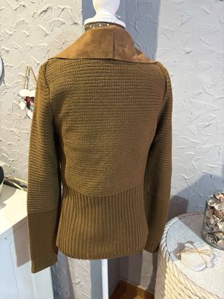 Cárdigan punto/piel vuelta, solo hoy 19,99€