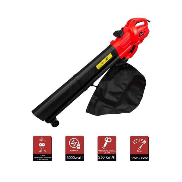 Aspirador soplador jardín 3000W