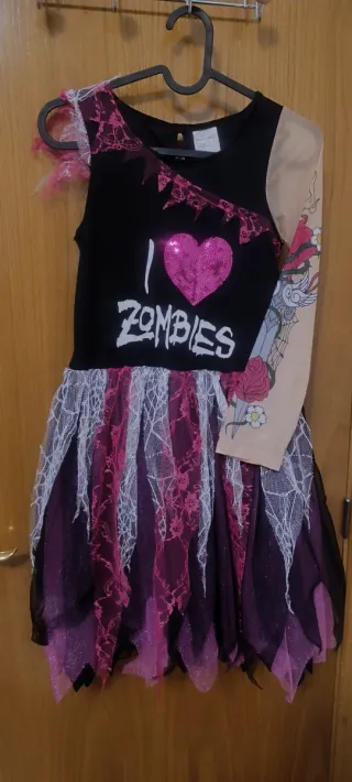 Disfraz Halloween niña I love Zombies