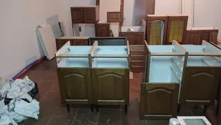 Muebles de cocina vintage madera castaño