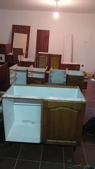 Muebles de cocina vintage madera castaño