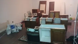 Muebles de cocina vintage madera castaño