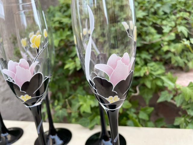 Bicchieri flute neri decorati