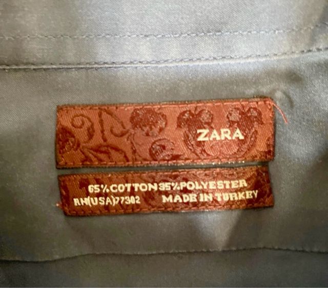 Camisa de vestir Zara azul hombre