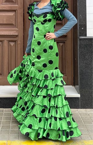 Traje Flamenca Raso elástico Talla 38/40