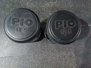 Mancuernas 9-12’5 y 15 kg, a 2,5€ el kg
