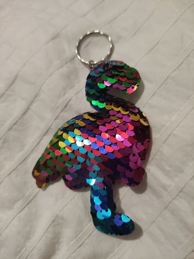 Llavero Flamenco Lentejuelas Arcoíris