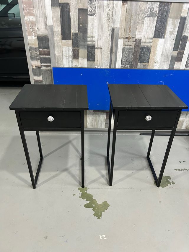 Mesitas de noche negras (2 unidades)