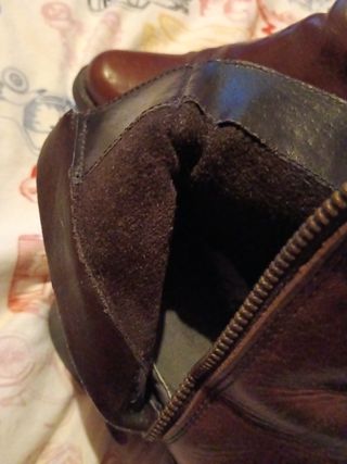 Botines de piel marrones y beige con cremallera