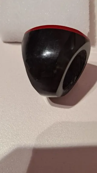 Anillo Madera Coco Negro y Rojo