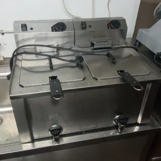Freidora doble 8+8L acero inoxidable