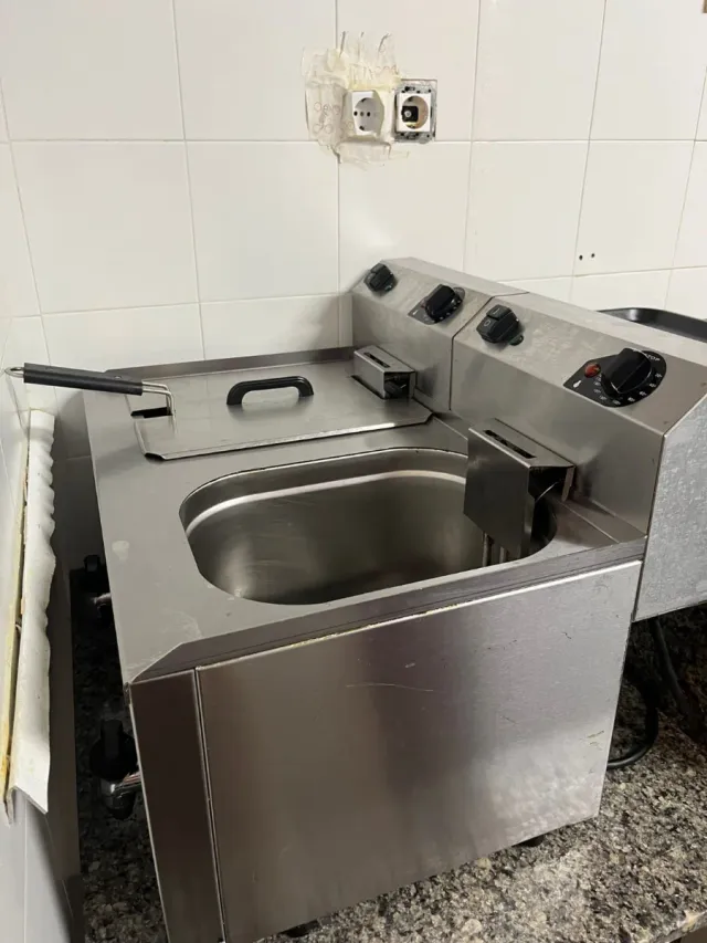 Freidora doble 8+8L acero inoxidable