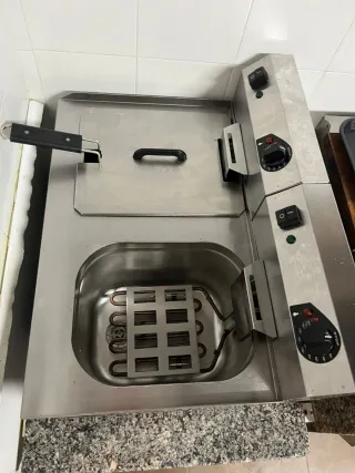 Freidora doble 8+8L acero inoxidable