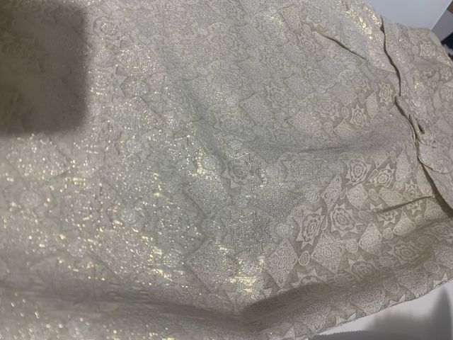 Vestido vintage 1969 dorado y beig