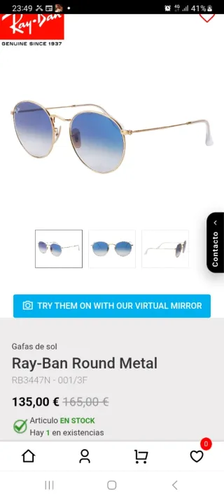 Gafas Ray-Ban Round Metal Doradas