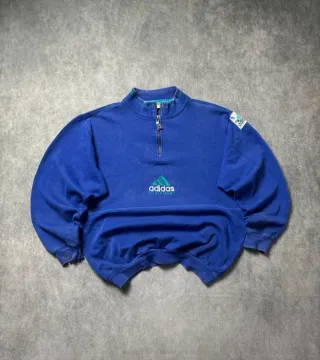 Sudadera Adidas Vintage 1/4 Zip Azul M