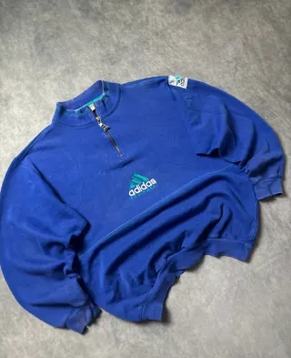 Sudadera Adidas Vintage 1/4 Zip Azul M