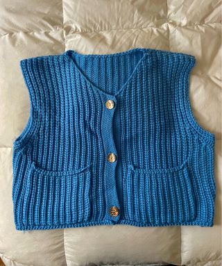 Chaleco de lana azul