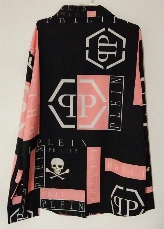 Camisa Philipp Plein XXL Negra y Rosa
