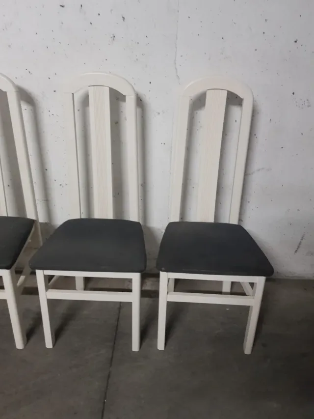 4 Sillas Blancas Tapizadas
