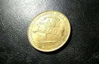 7 monete commemorative da 200