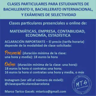 CLASES PARTICULARES - DISTINTOS NIVELES