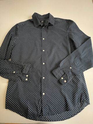 Camicia H&M uomo pois blu e bianchi