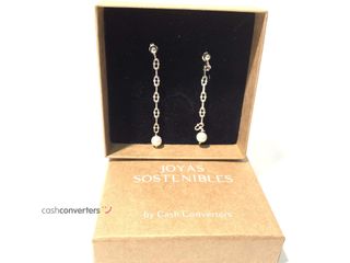 pendientes plata 925mm con piedra con perla