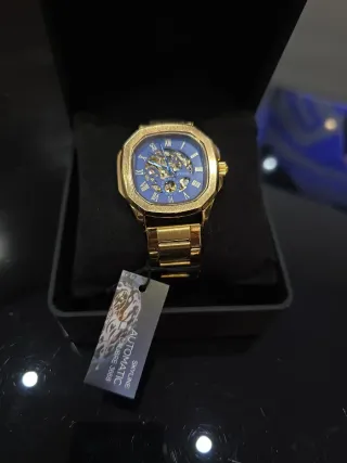 Reloj Skyline Automático Dorado Azul