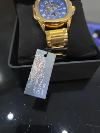 Reloj Skyline Automático Dorado Azul