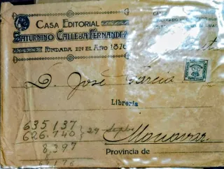 Sobre comercial Casa Editorial Saturnino Calleja