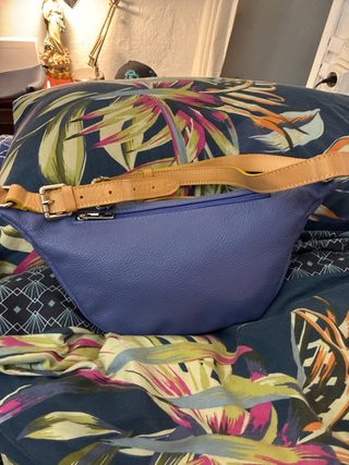 Riñonera DR Bloom Piel Azul y Amarillo