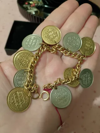 Bracciale vintage monete oro e argento