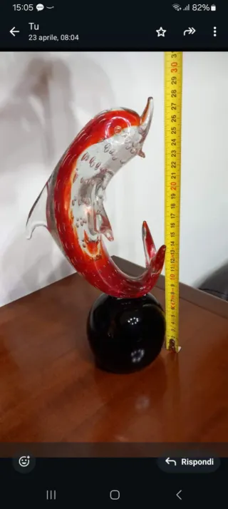 Delfino Murano con base nera