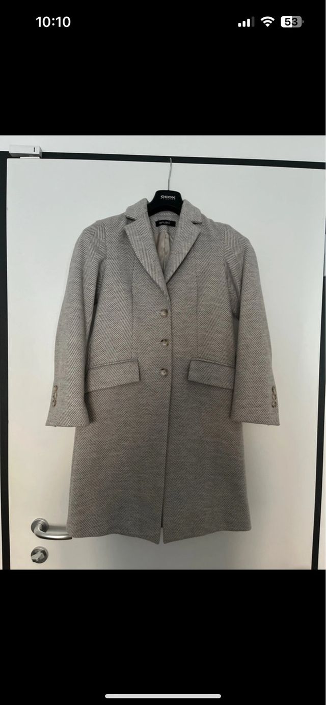 Cappotto donna grigio e bianco taglia 42 italiana.