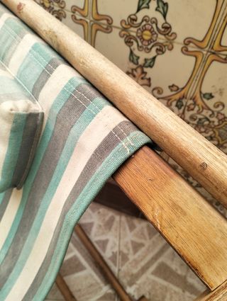 Hamaca vintage plegable tela y madera