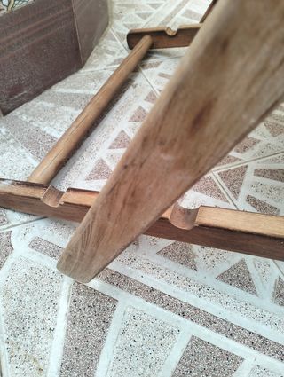 Hamaca vintage plegable tela y madera