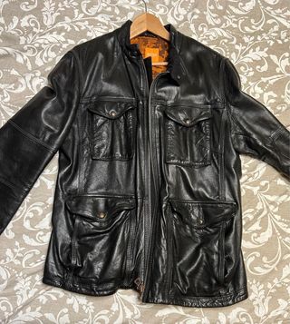 Cazadora Piel HUGO BOSS Negra