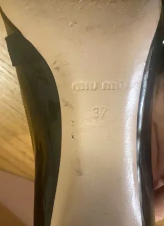 Scarpe Miu Miu donna vernice tacco gioiello