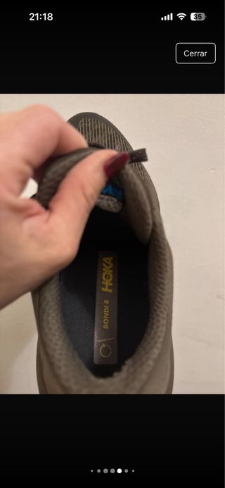 Zapatillas Hoka Bondi 8 Talla 38 Gris/Negro