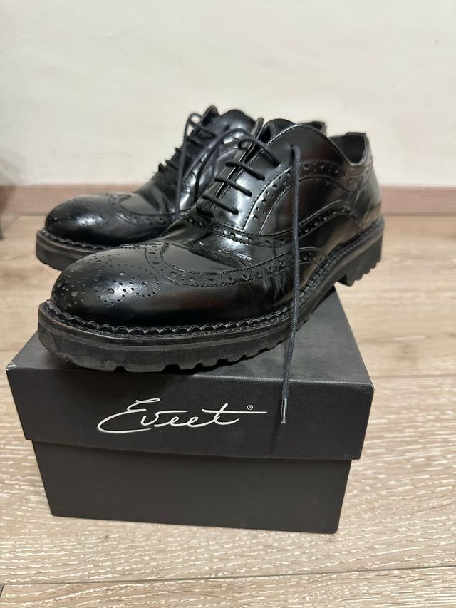 Scarpe stringate Eveet pelle nera tg 41