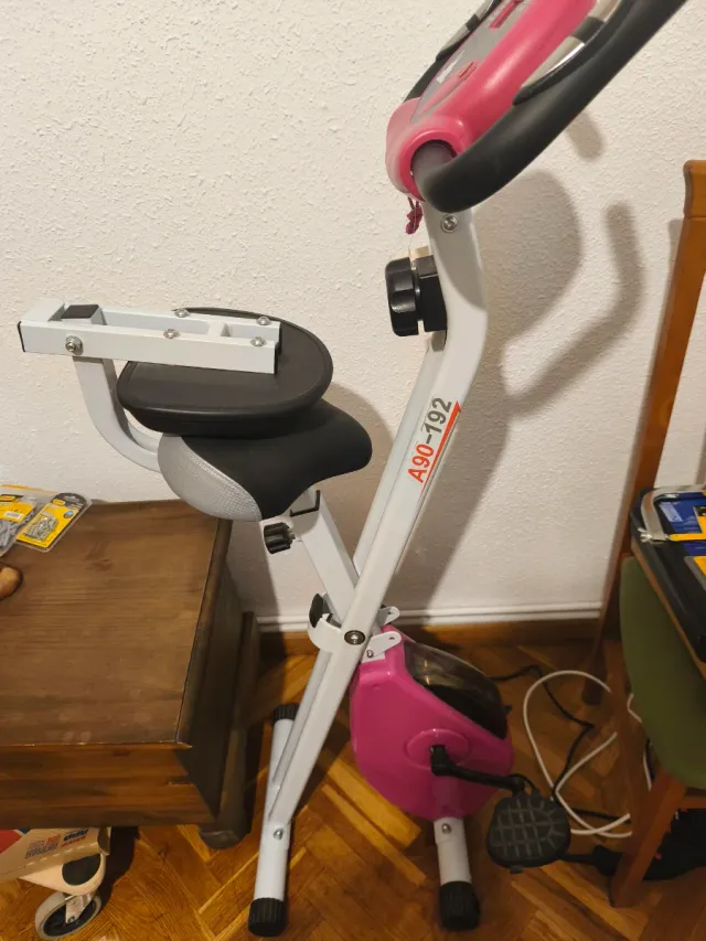 Bicicleta Estática Plegable Rosa