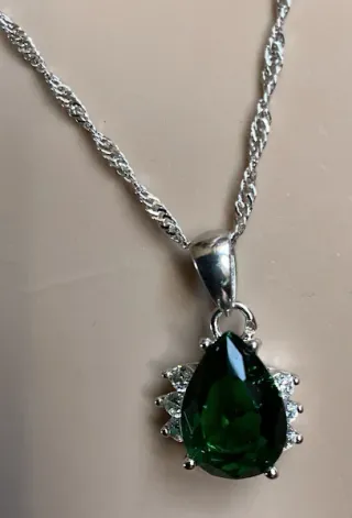 Ciondolo Argento con Pietra Verde