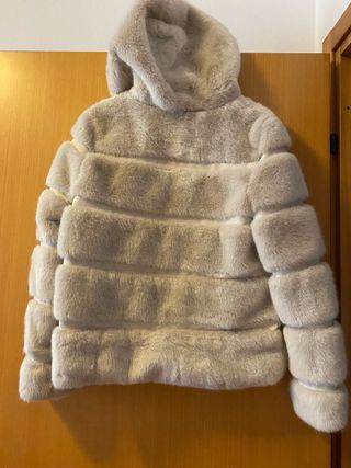 Pelliccia ecologica donna beige S/M