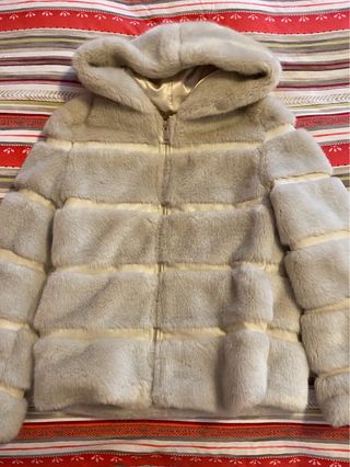 Pelliccia ecologica donna beige S/M