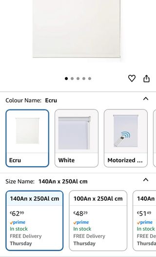 Estor opaco enrollable, blanco a estrenar