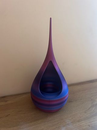 Portacandele a goccia blu e viola